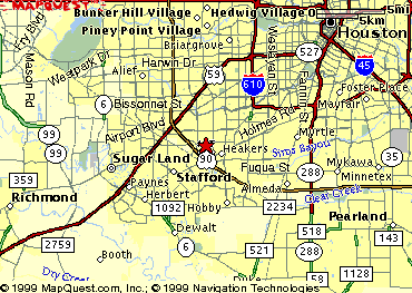 Map of Southwest Houston